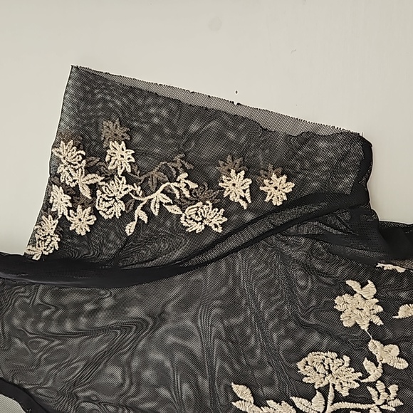 Torrid Sheer Mesh Short Sleeve Top with Floral Embroidery - Picture 9 of 9